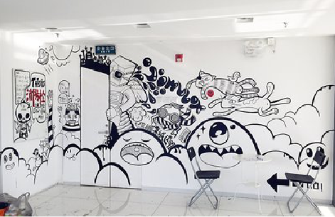 三明手绘墙并非传统涂鸦。